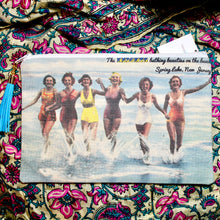 Spring Lake Heights bag for sale with vintage bathers in the ocean, great clutch for the beach hand bag