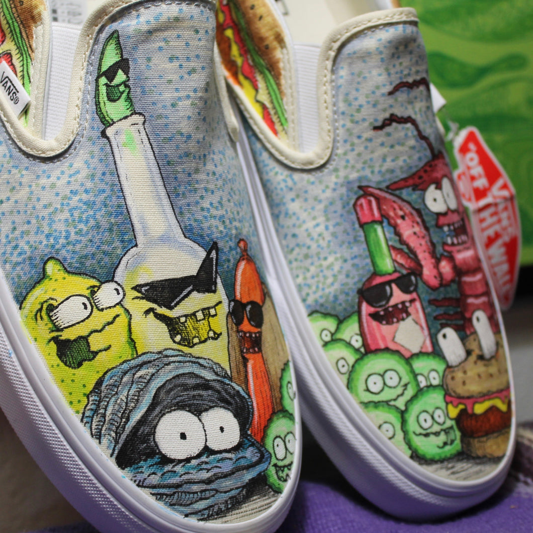 Your Favorite Food custom Vans Slip On Sneakers – RAD Shirts Custom