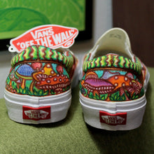Custom mushroom sneakers for sale hand drawn slip on Vans fungus design