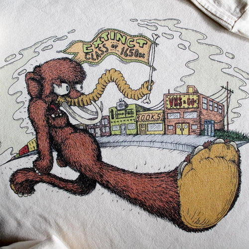 funny wooly mammoth shirt r crumb keep on trucking style shirt spoof