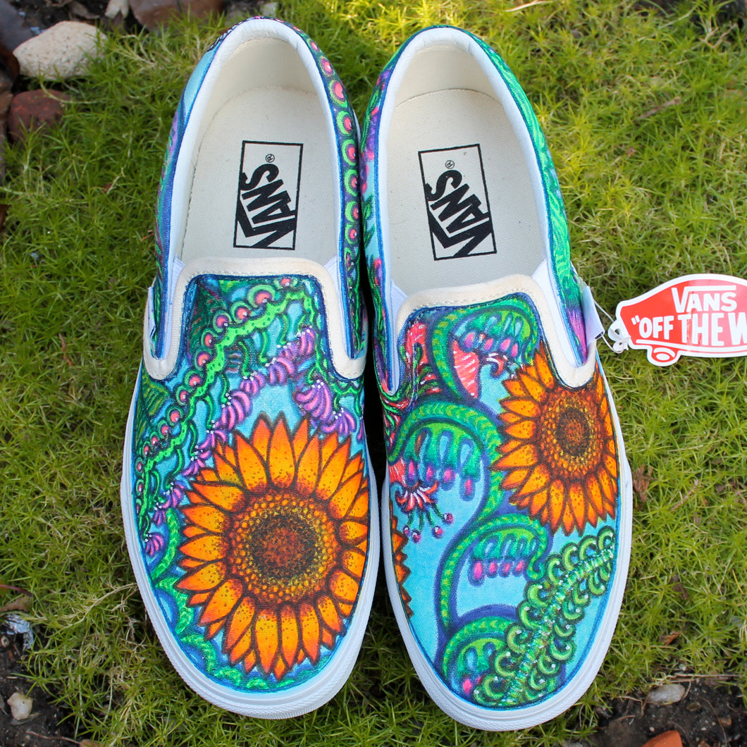 Mushroom themed custom Vans Slip On Sneakers – RAD Shirts Custom