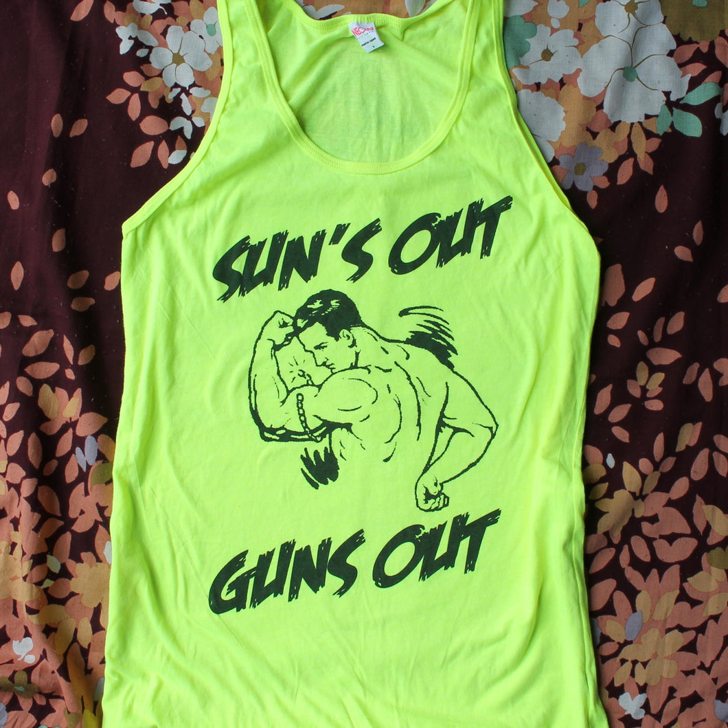 Sun's Out Guns Out tank top (Neon Yellow)