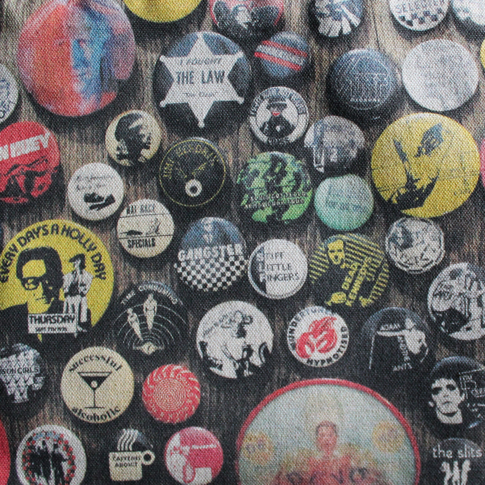 Punk Rock Button Collection Clutch Bag