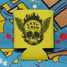 Skeleton Crew beer koozie for sale skull art tattoo style neon 