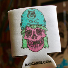retro style punk rock skull beer koozie by RADCAKES Rad Wayne