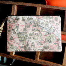 Antique Paris Map print clutch bag - RadCakes Shirt Printing