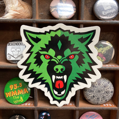 Green Wolf sticker for sale