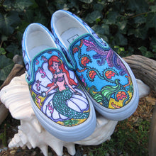 Mermaid themed custom Vans Slip On Sneakers - RadCakes Shirt Printing