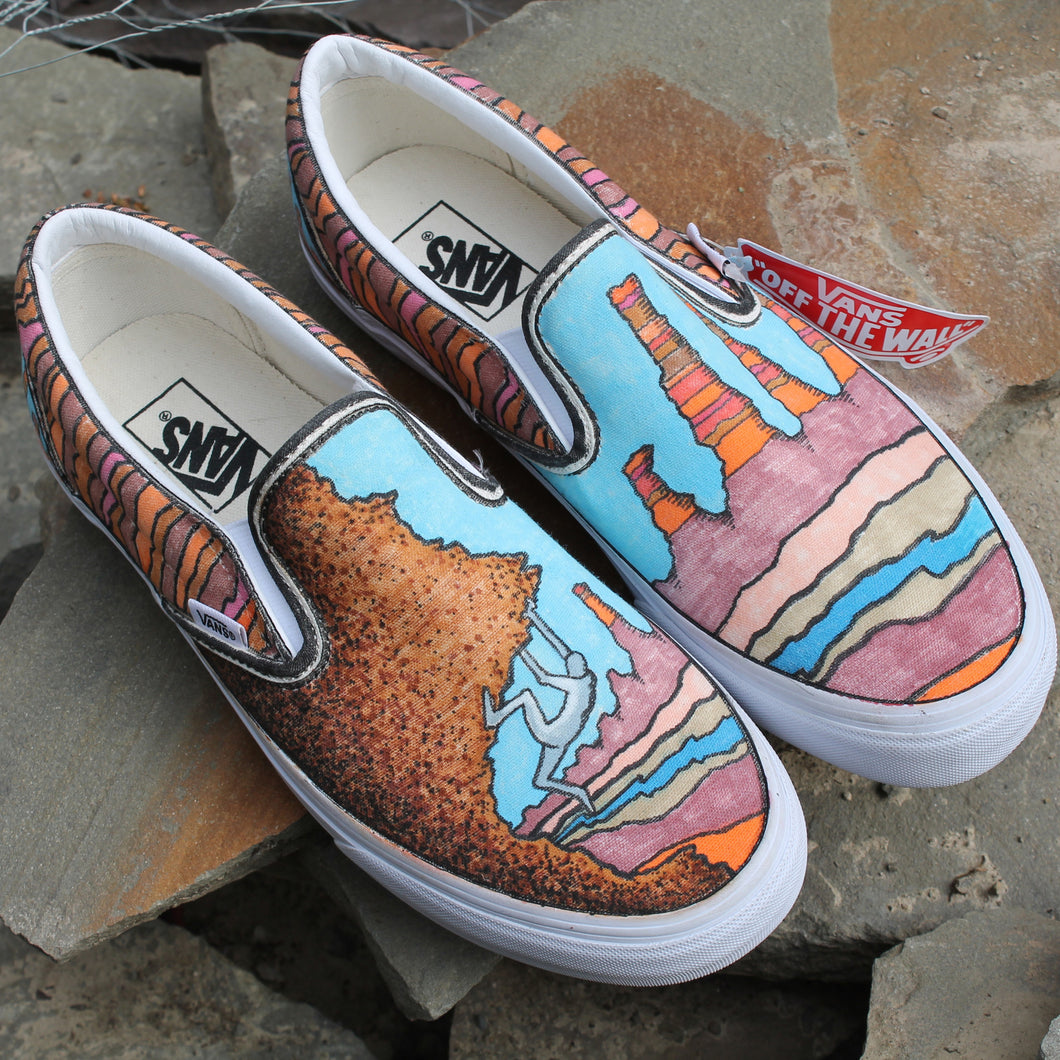 Custom Slip On Vans (Brown)