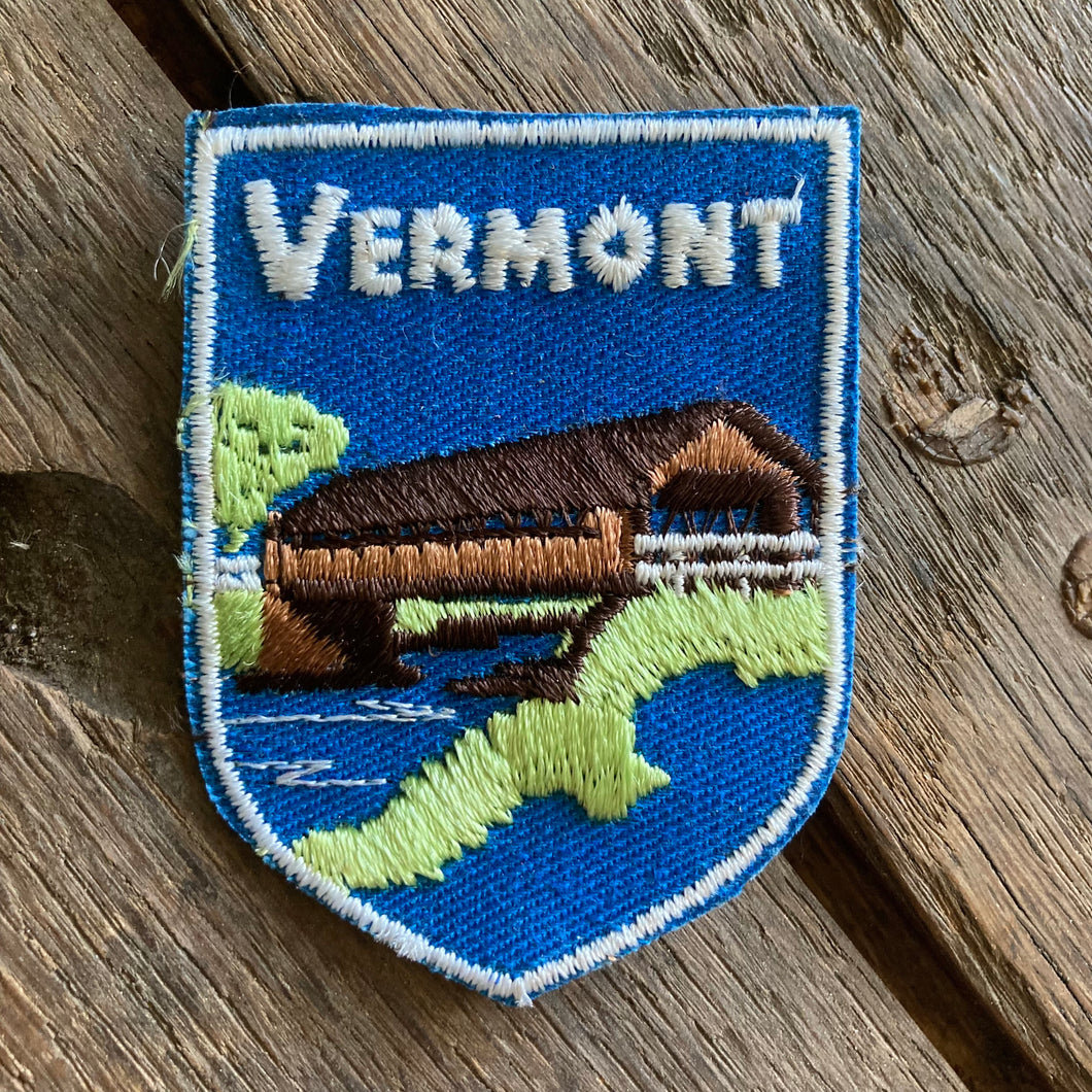 Vintage Vermont patch with covered bridge