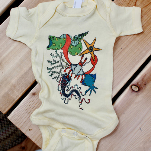 Sea Animal Collage Onesie