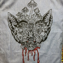 Punk rock garage Bat Mushroom design for sale on a button down collared shirt indue underground