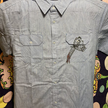Punk mechanic garage shirt for sale with skeleton knife dagger