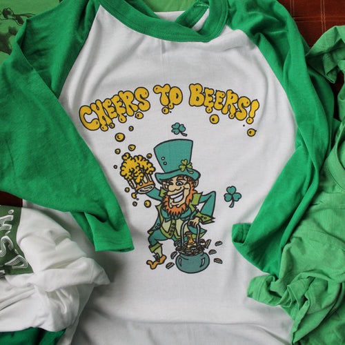 Cheers to Beers 3/4 sleeve baseball shirt - RadCakes Shirt Printing