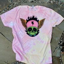 Retro style tie dyed skull shirt for sale