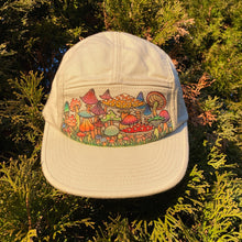 Hand painted mushroom art for sale Alternative Apparel Outdoorsman hat Camper Hipster ooak