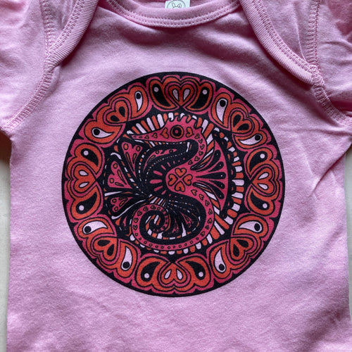 Seahorse art by Lauren Dalrymple Wade onesie design