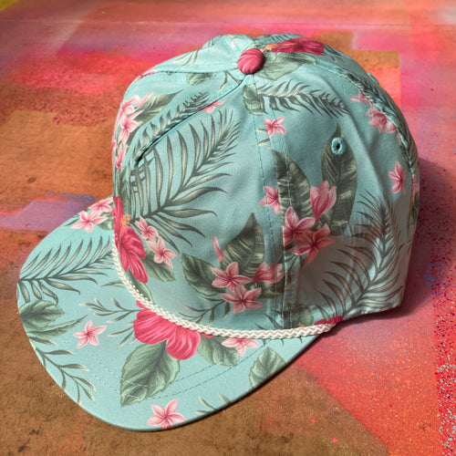 Imperial Aloha Rope Cap for sale Hawaiian Flower pattern Tropical Vibes for sale