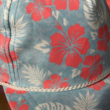 Aloha Rope Cap with Red Hibiscus Flowers