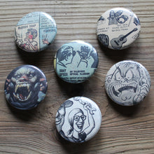 6 Vintage Comic Book pinback buttons: X-Ray Specs, Frank Frazetta, and more - RadCakes Shirt Printing