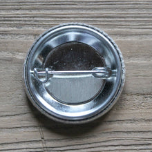 back image of a pinback button 1.25" wide 1-1/4" pin back for sale