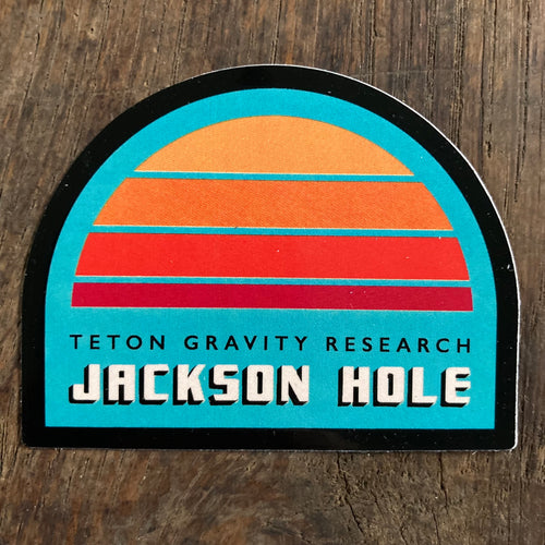 Teton Gravity Research Jackson Hole sticker with retro colors design