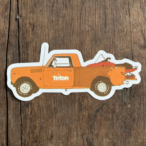 Teton Gravity Research sticker old pickup truck National Park Snowmobile Laredo