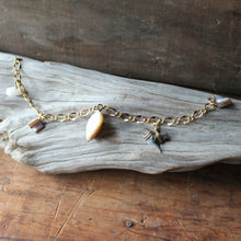 Fossil Tiger Shark Tooth and Shell charm bracelet 001 - RadCakes Shirt Printing