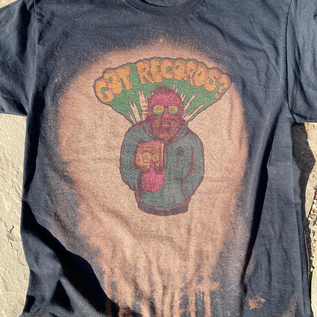 Got Records? bleached shirt (LARGE)