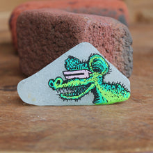 Hand painted sea glass rat fink