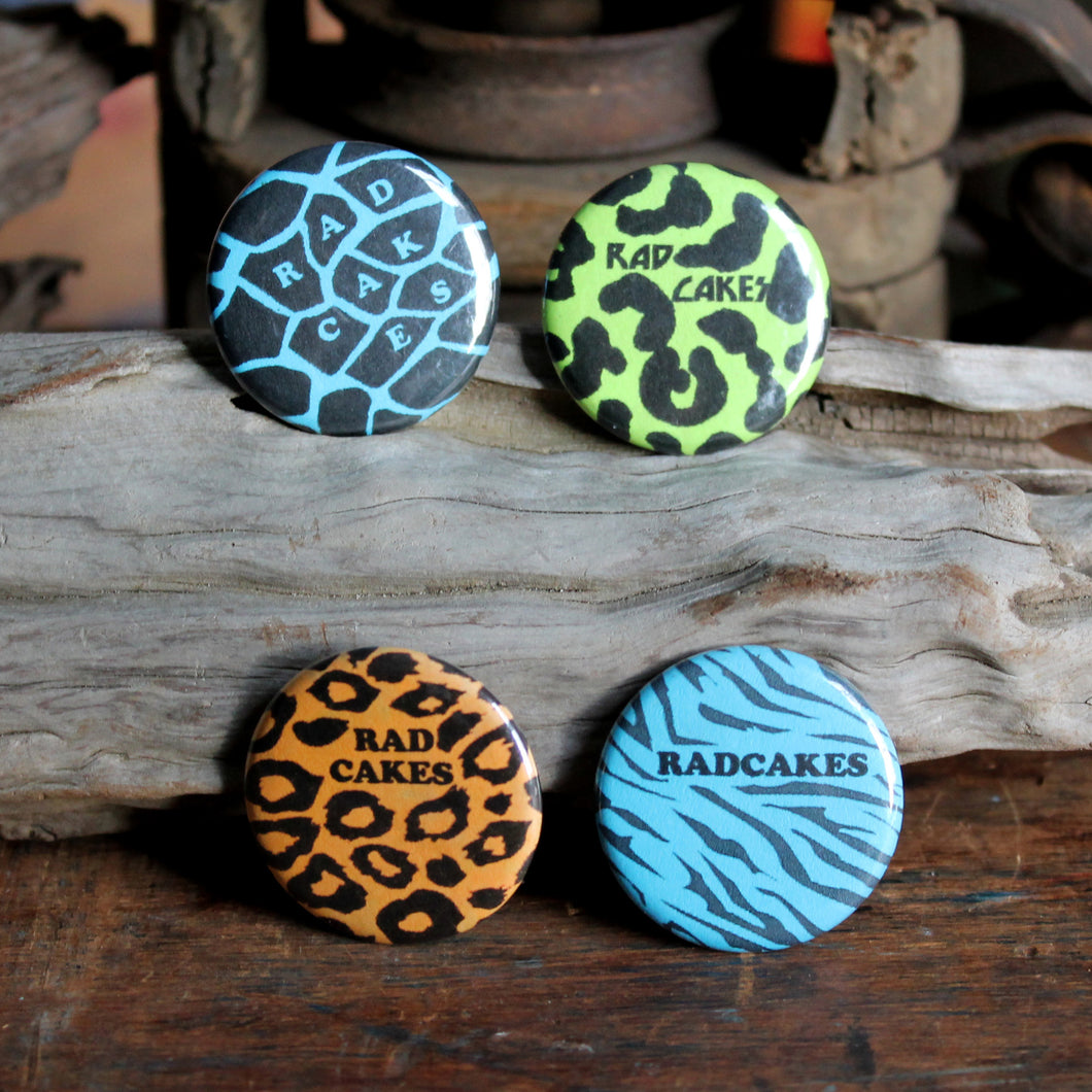 1980's Retro Pattern pinback buttons neon colors by RadCakes