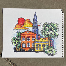 Charleston SC Skyline original hand drawn piece