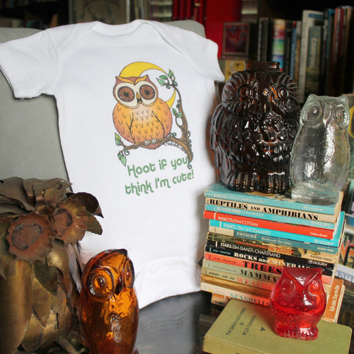Hoot If You Think I'm Cute Onesie - RadCakes Shirt Printing