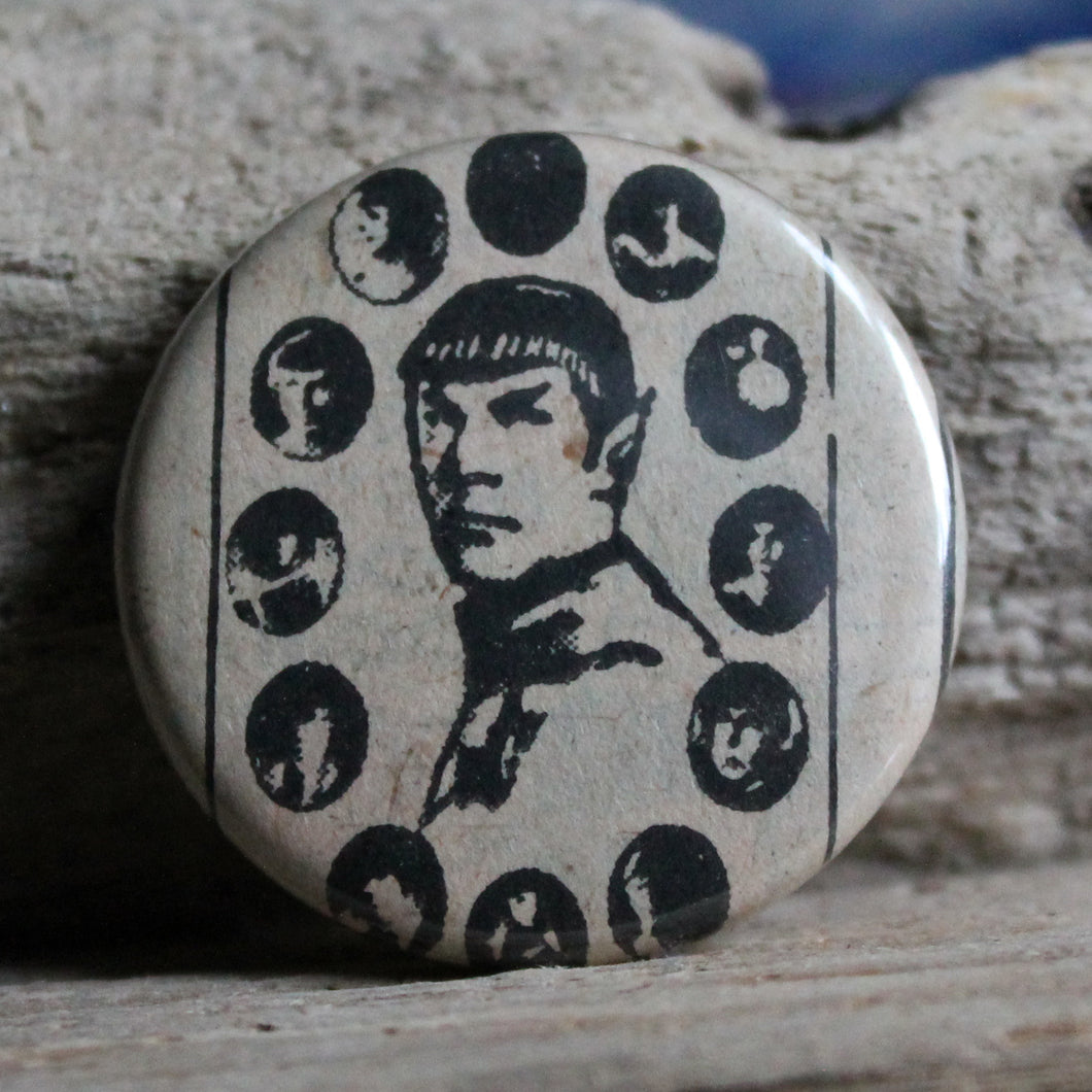 Vintage Spock print pin Star Trek button by RadCakes buttons