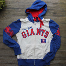 Retro style New York Giants women's zip-up hooded sweatshirt