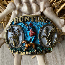 1986 Hunting enamel belt buckle