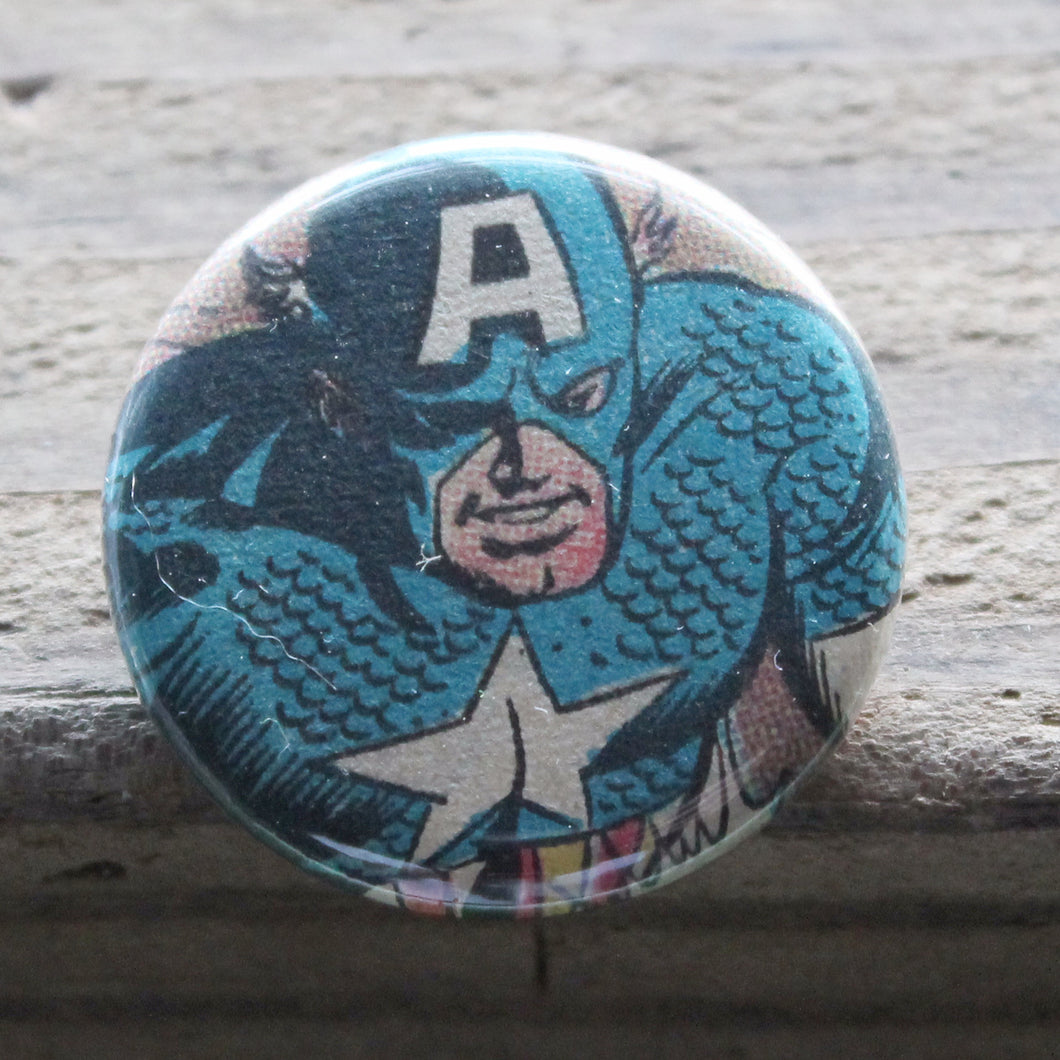 Captain America pinback button - RadCakes Shirt Printing