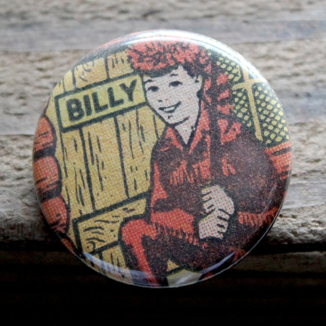 Little Billy pinback button - RadCakes Shirt Printing