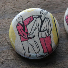 Pair of Karate Diagram pinback buttons - RadCakes Shirt Printing