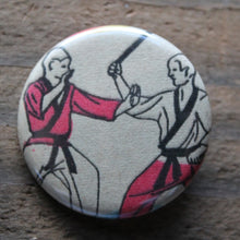 Pair of Karate Diagram pinback buttons - RadCakes Shirt Printing