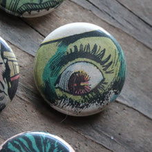 7 Retro Monster & Alien pinback buttons - RadCakes Shirt Printing