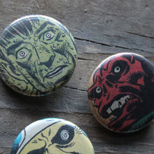 7 Horror Comic Book Monster & Alien pinback buttons - RadCakes Shirt Printing