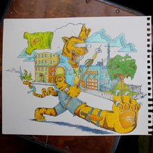 Saber Tooth Tiger shirt design Robert Crumb style trip funny tshirt design