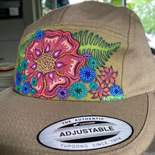 Hand Painted Flower hat by LD Wade Hibiscus Floral painting fashion for sale at RAD Shirts in Manasquan NJ