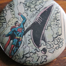Superman Punching a Shark 2.25" pinback button