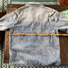 Denim Jacket with Hand Painted Mushroom Pocket
