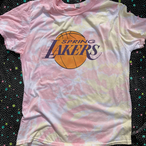 Spring Lakers sunrise tie dye shirt