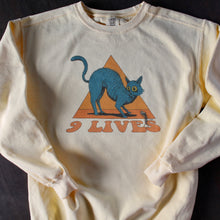 9 Lives sweatshirt cat design crewneck fleece for sale indie brand Radcakes NJ