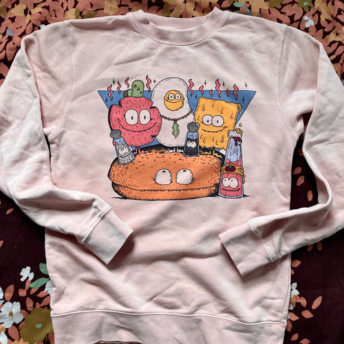 Pork Roll, Egg, and Cheese pigment dyed crewneck