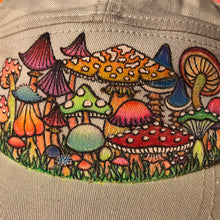 Hand Painted Mushroom 5 Panel Camper Hat